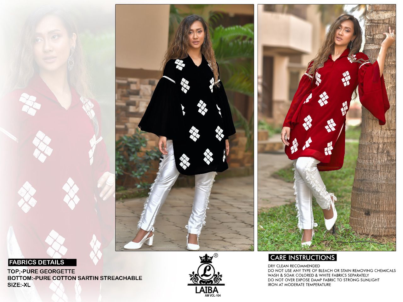 Laiba Am 104 Heavy Festive Wear Pure Georgette Designer Top With Bottom Collection